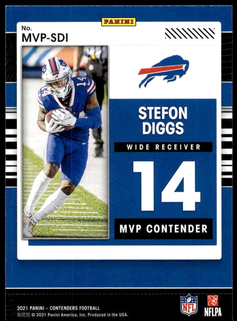 2021 Panini Contenders Stefon Diggs MVP Contenders Emerald #MVP-SDI (Back)