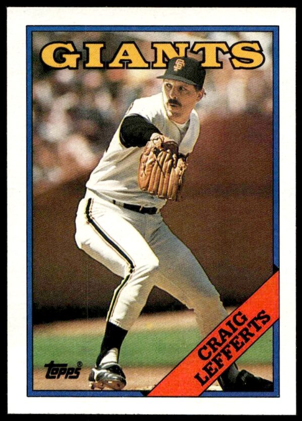 1988 Topps Baseball Craig Lefferts #734, San Diego Padres player in action pose.