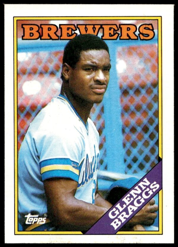 1988 Topps Baseball Card of Glenn Braggs, #263, showcasing dynamic action pose.