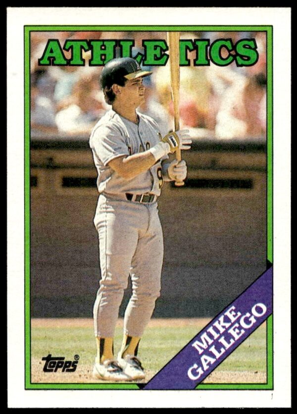 1988 Topps Mike Gallego baseball card #702, Oakland Athletics, vintage collectible.