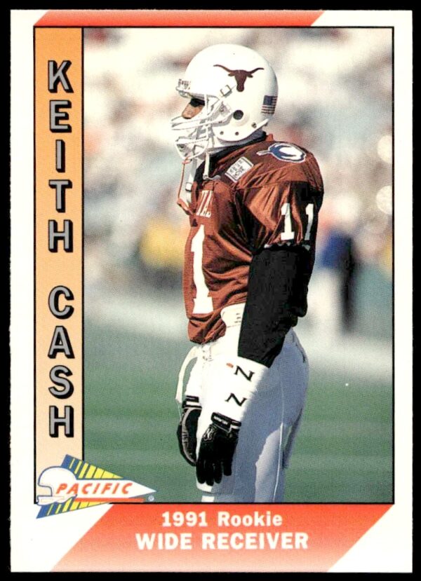 Keith Cash 1991 Pacific Football Card #545, Kansas City Chiefs Uniform.