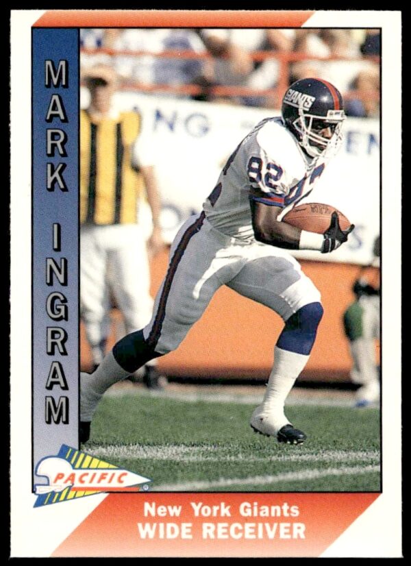 Mark Ingram 1991 Pacific card features him as New York Giants wide receiver.