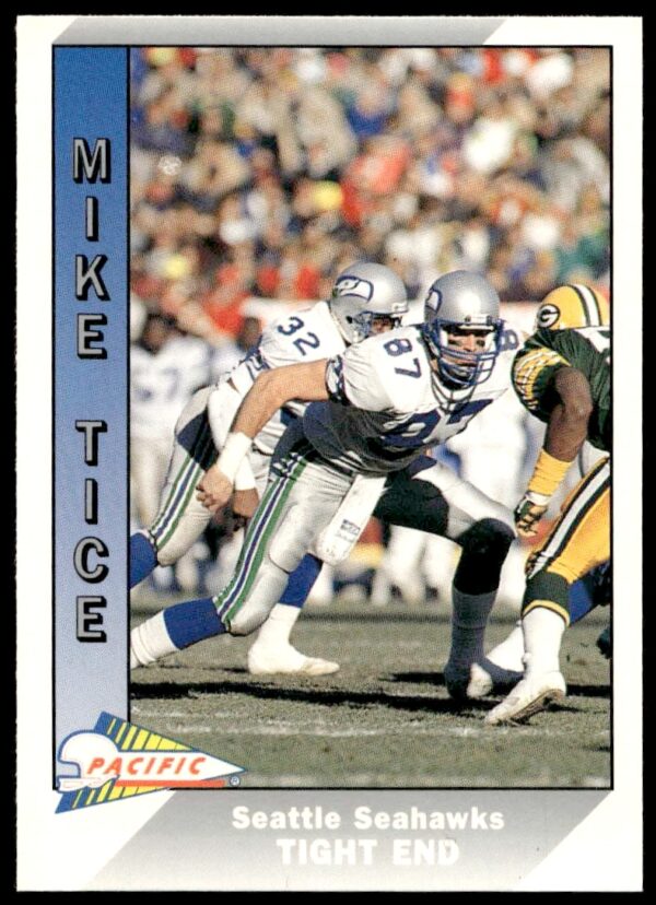 Mike Tice 1994 Fleer Football Card Front, Minnesota Vikings, #488, Action Image.