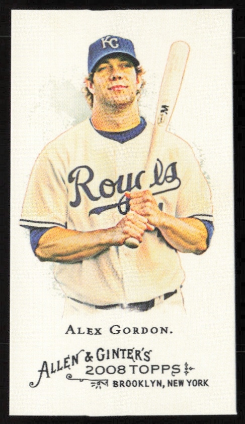 Alex Gordon 2008 Topps Allen & Ginter Mini Card #236 Front, Kansas City Royals Player.