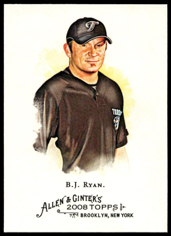 B.J. Ryan 2008 Topps Allen & Ginter Card #311, Toronto Blue Jays Pitcher, Vintage Design.