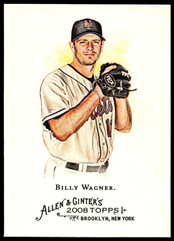 Billy Wagner pitching in Mets uniform on 2008 Topps Allen & Ginter card #89.