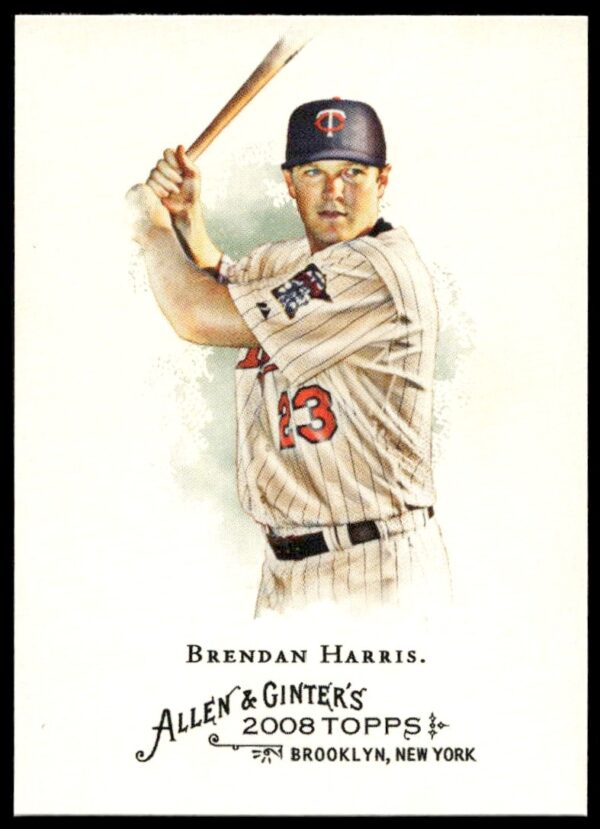 Brendan Harris 2008 Topps Allen & Ginter baseball card #213, Minnesota Twins, vintage design.