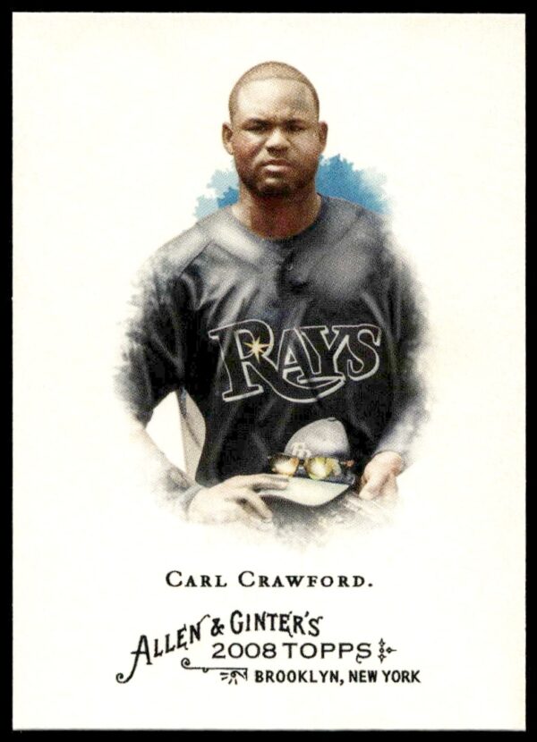 Carl Crawford 2008 Topps Allen & Ginter baseball card #340 front view.