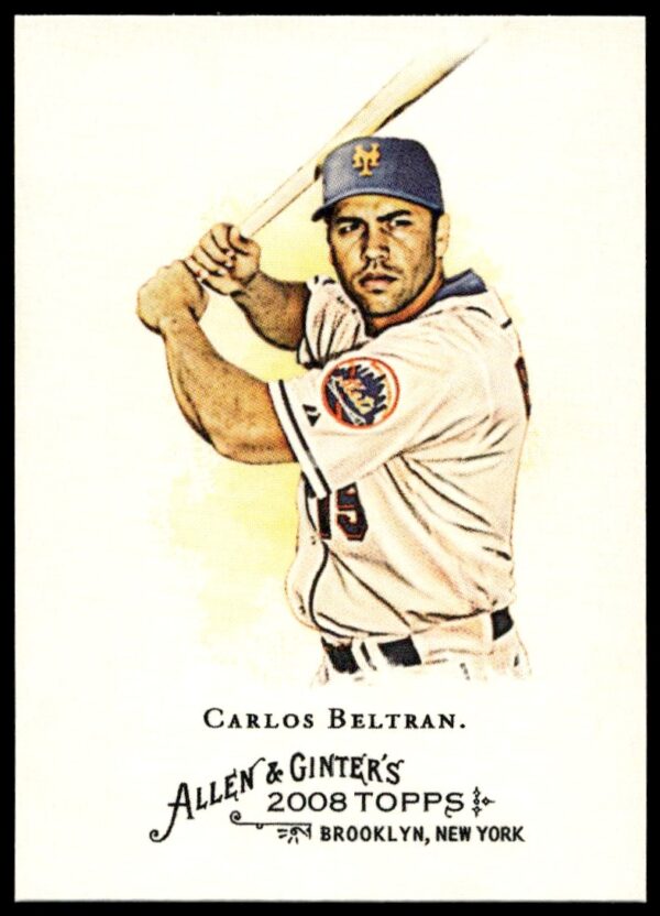 Carlos Beltran 2008 Topps Allen & Ginter Card #230, New York Mets star illustration.