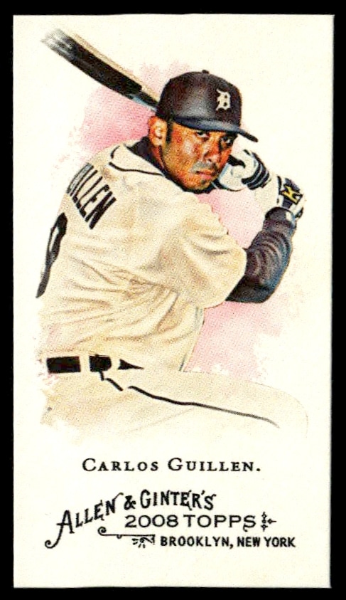 2008 Carlos Guillen Mini Baseball Card by Topps Allen & Ginter #245 Front Portrait