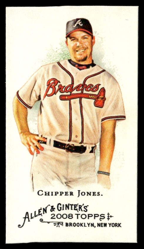 Chipper Jones 2008 Mini Card Front - Atlanta Braves, Topps Allen & Ginter #175.