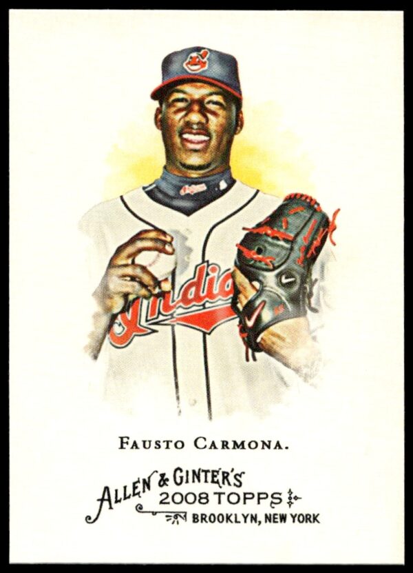 Fausto Carmona 2008 baseball card #71 Cleveland Indians vintage charm mid-action.