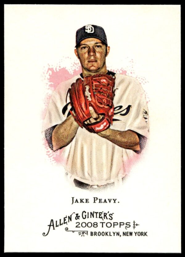 2008 Topps Allen & Ginter Jake Peavy baseball card #170 front image.