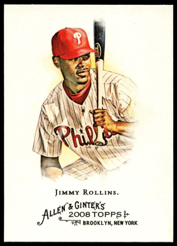 Jimmy Rollins 2008 Philadelphia Phillies Topps Allen & Ginter Card Front #140.