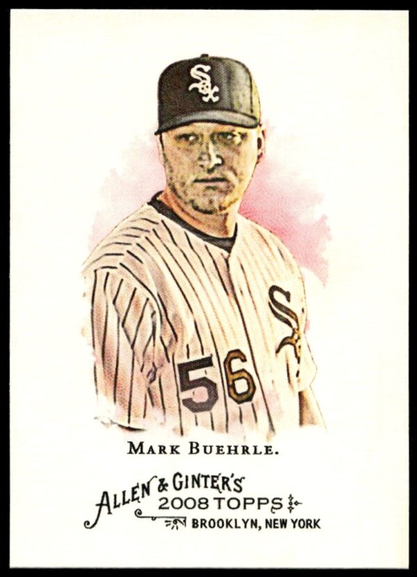 Front view of 2008 Topps Allen & Ginter baseball card, Mark Buehrle, card #148.