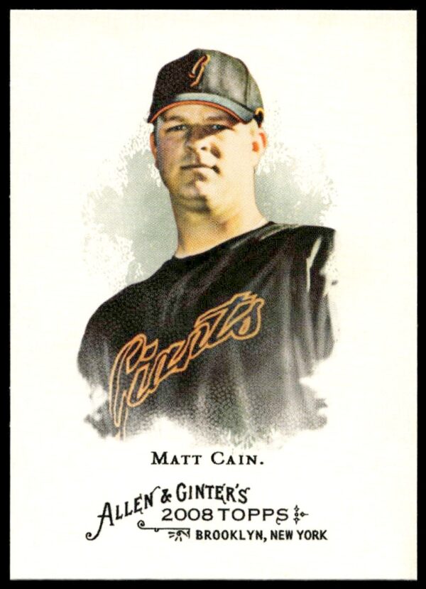 Matt Cain 2008 Topps Allen & Ginter Card #251, San Francisco Giants Pitcher Portrait.