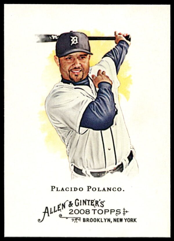 Front of 2008 Topps Allen & Ginter Placido Polanco baseball card, #338.