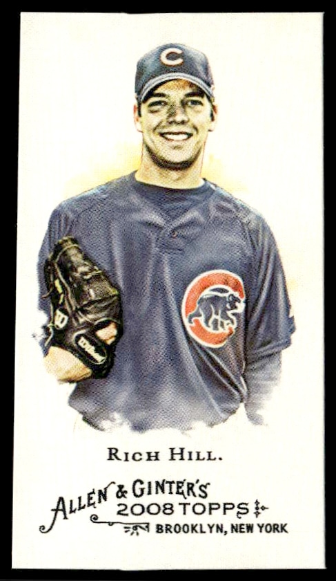 2008 Topps Allen & Ginter Mini Card #226 featuring Rich Hill portrait.