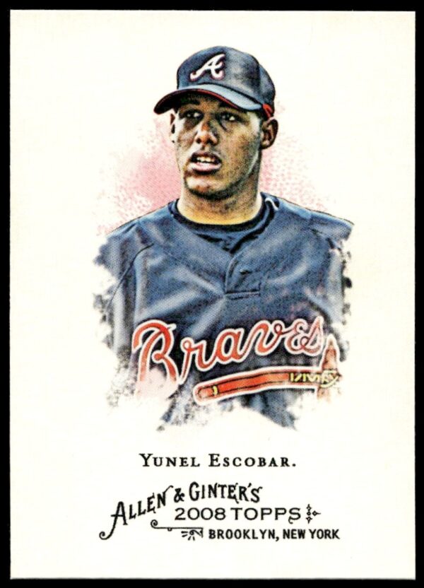 Yunel Escobar 2008 Topps Allen & Ginter Card #192, Atlanta Braves, Classic Pose.