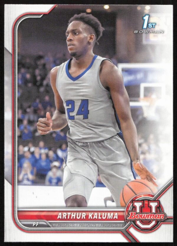 Arthur Kaluma 2021 Bowman University Card #13, Front View, Athletic Pose.