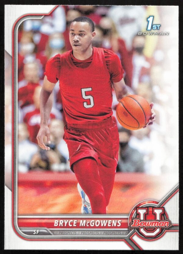 Bryce McGowens 2021 Bowman University #74 basketball card front view.