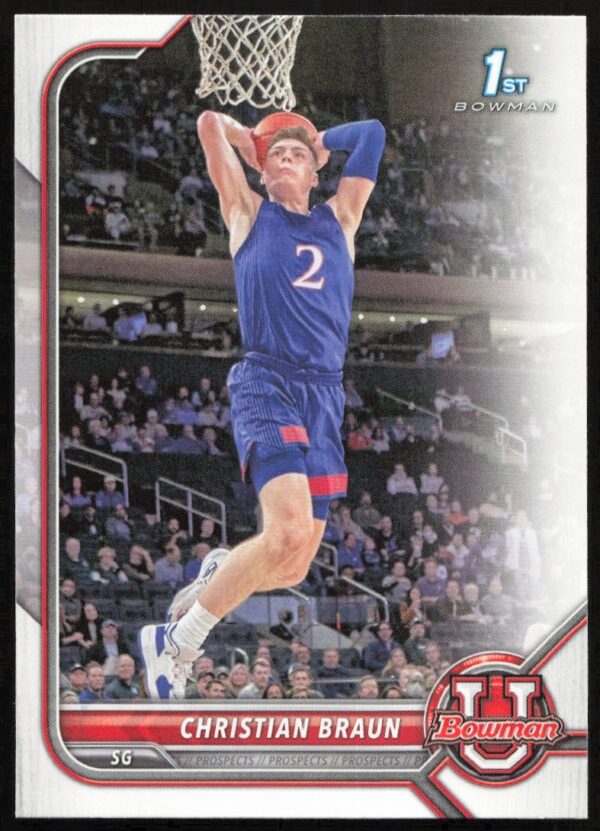 Christian Braun 2021 Bowman University Card #6 Front - College Basketball Trading Card Image