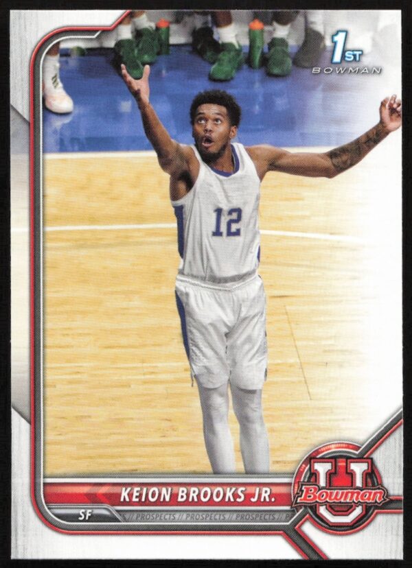 Keion Brooks Jr. 2021 Bowman University Card, #70 Front View, College Basketball Star.