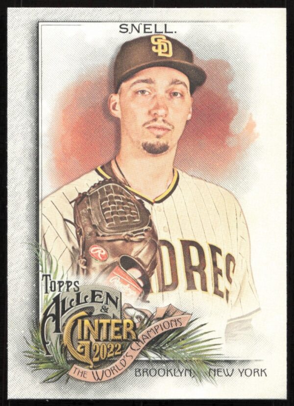 Blake Snell 2022 Topps Allen & Ginter card #55 featuring striking Ginter-style artwork.