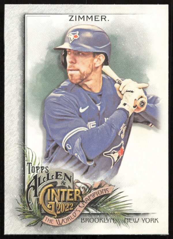 Bradley Zimmer 2022 baseball card, Allen & Ginter series, showcasing vintage design, card #327.