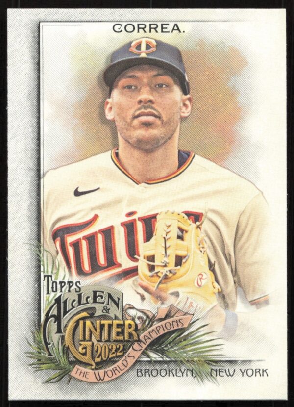 2022 Topps Allen & Ginter Carlos Correa #117 Baseball Card - Dynamic Pose Front View