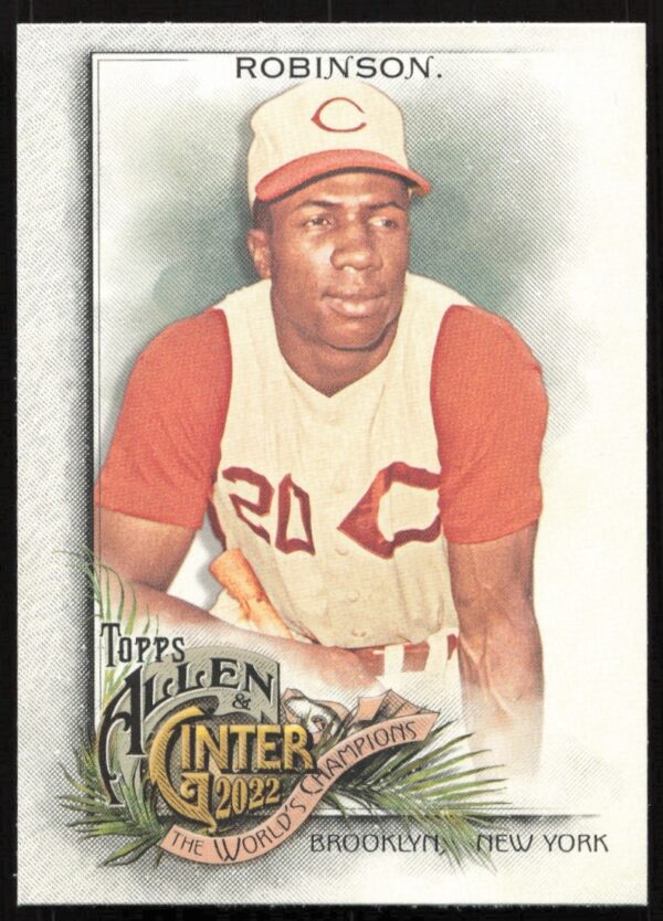 Frank Robinson 2022 Topps Allen & Ginter card #142 features iconic Hall of Fame illustration.