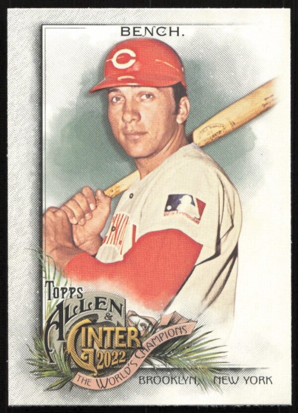 Johnny Bench 2022 Topps Allen & Ginter Card #38 – Front View.
