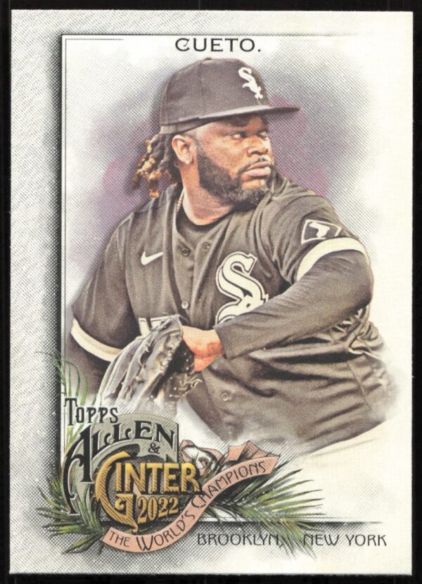 Johnny Cueto 2022 baseball card featuring him in uniform from Allen & Ginter series.