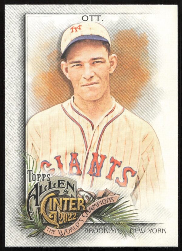 2022 Topps Allen & Ginter Mel Ott baseball card #109, featuring vintage design and classic uniform.