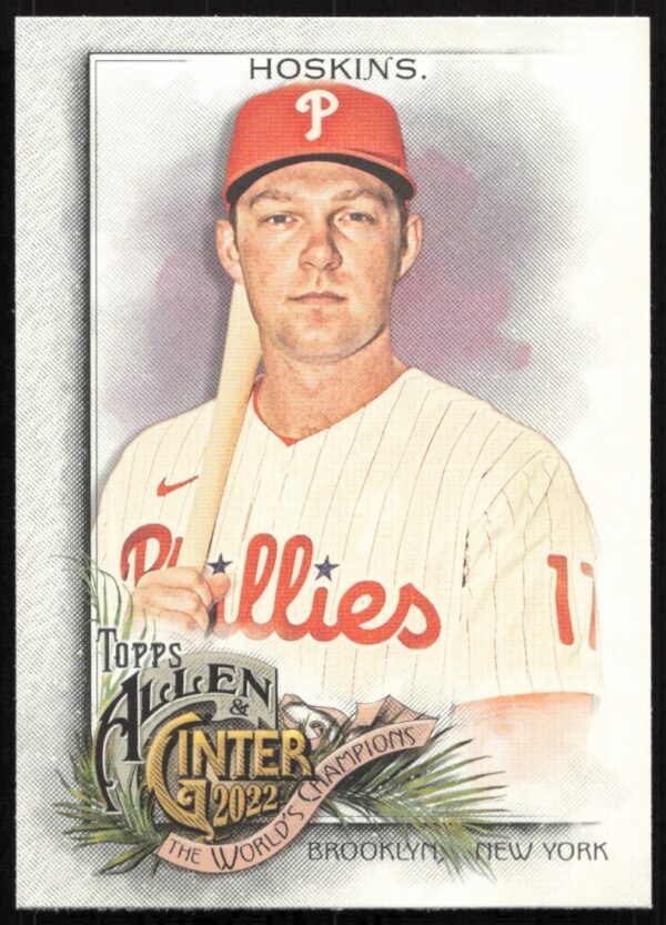 Rhys Hoskins 2022 Topps Allen & Ginter Card #65, Phillies star, collectible favorite.
