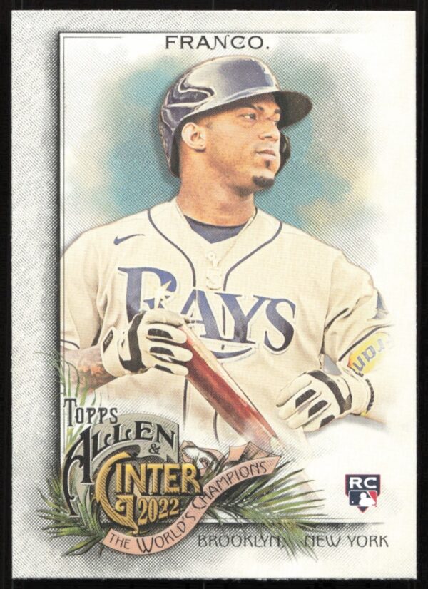 Wander Franco 2022 Topps Allen & Ginter baseball card front, Tampa Bay Rays, #91.
