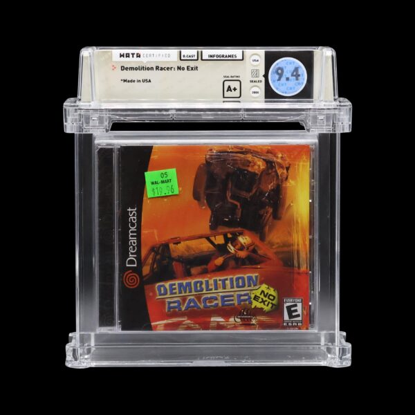WATA-graded Sega Dreamcast game Demolition Racer: No Exit in near-mint condition.