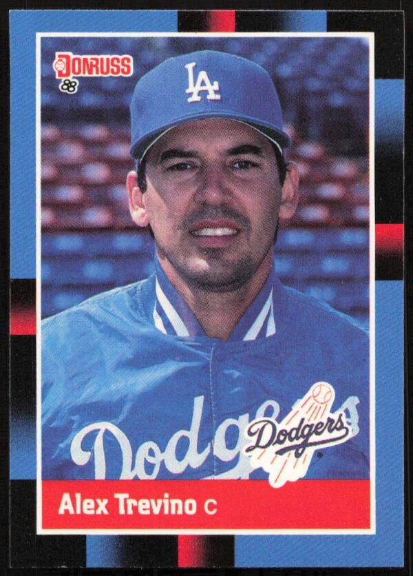 1988 Donruss Baseball Card featuring Alex Trevino, card #376, portrait in uniform.
