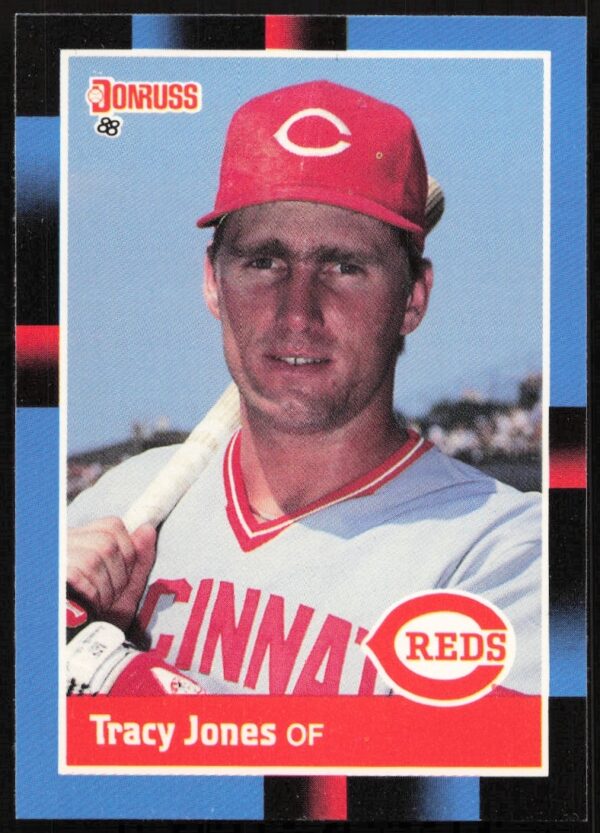1988 Donruss Tracy Jones baseball card, Cincinnati Reds, action shot, collectible #310.