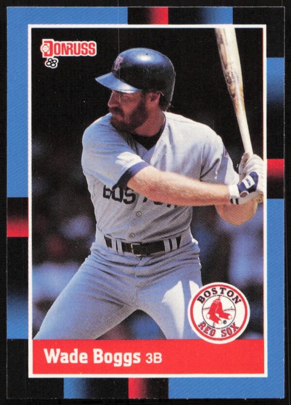 Front of 1988 Donruss Wade Boggs baseball card, Boston Red Sox, #153.