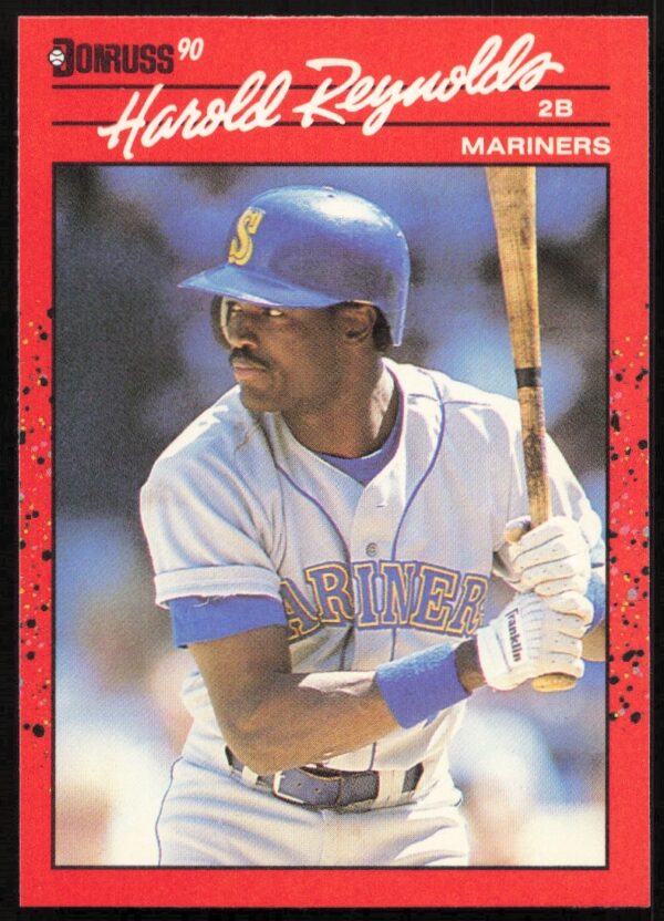 Harold Reynolds 1990 Donruss #227 baseball card, Seattle Mariners uniform.