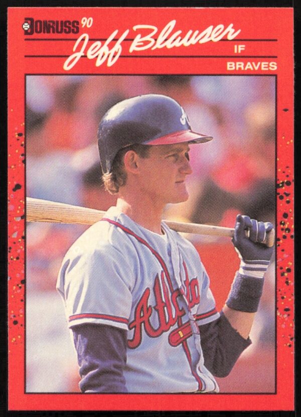 1990 Donruss Baseball Card: Jeff Blauser in Atlanta Braves Uniform, Card #271.
