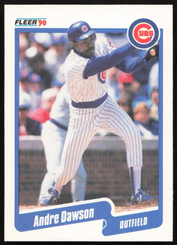 Andre Dawson 1990 Fleer card #29, Chicago Cubs, iconic stance, front view.