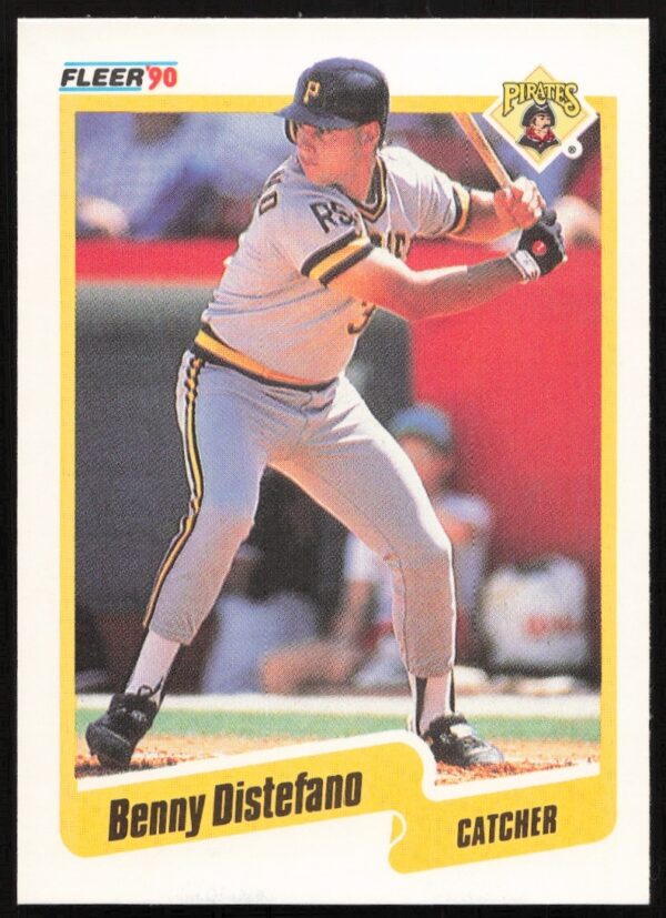 Benny Distefano 1990 Fleer card #464 in Pittsburgh Pirates uniform.