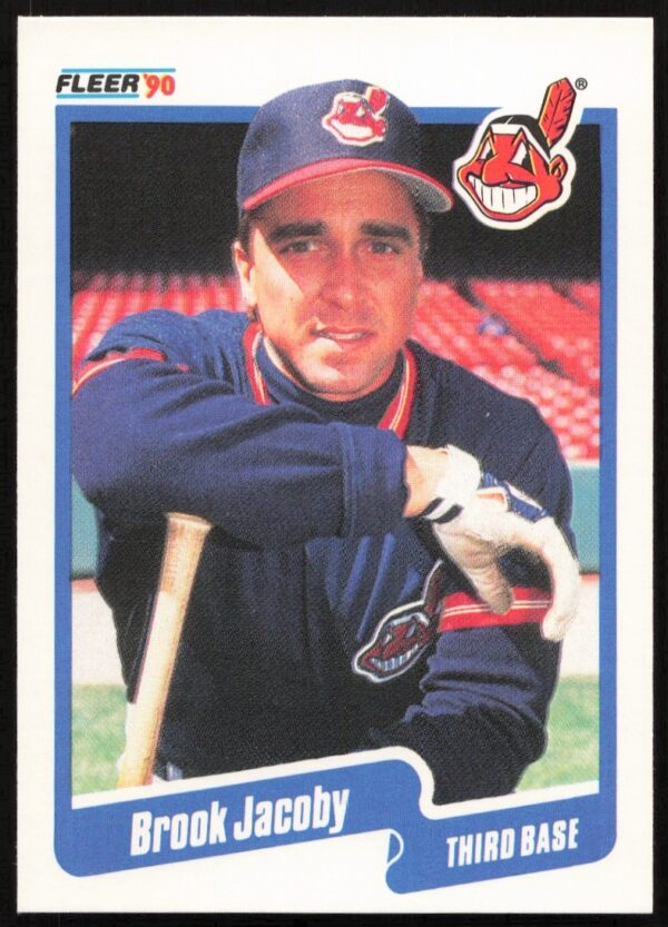 Carlos Baerga 1990 Fleer card #493, Cleveland Indians, front view portrait.