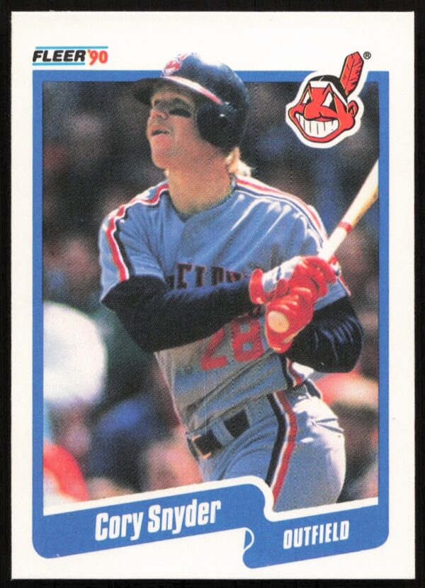 Cory Snyder 1990 Fleer Baseball Card #502 - Vintage Cleveland Indians Outfielder Image.