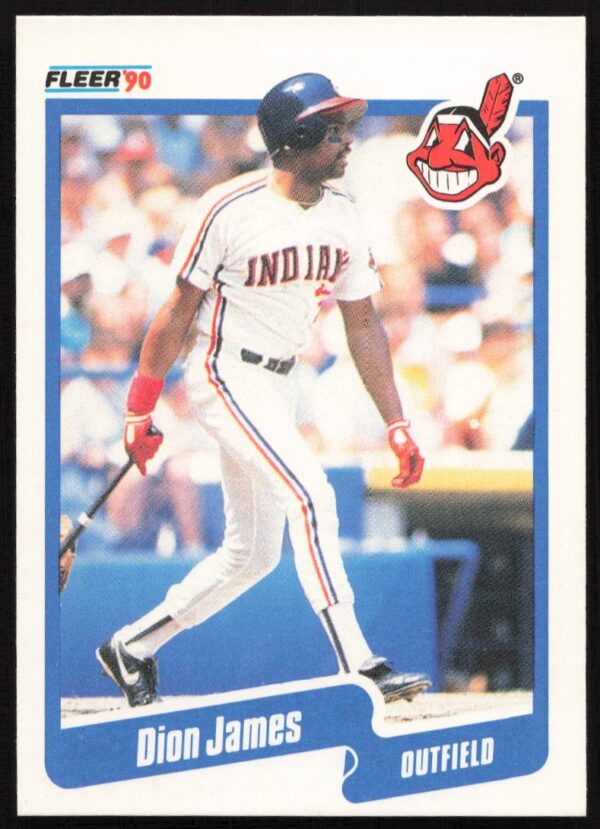 1990 Fleer Dion James #494 card front with Brewers uniform and vintage graphics.
