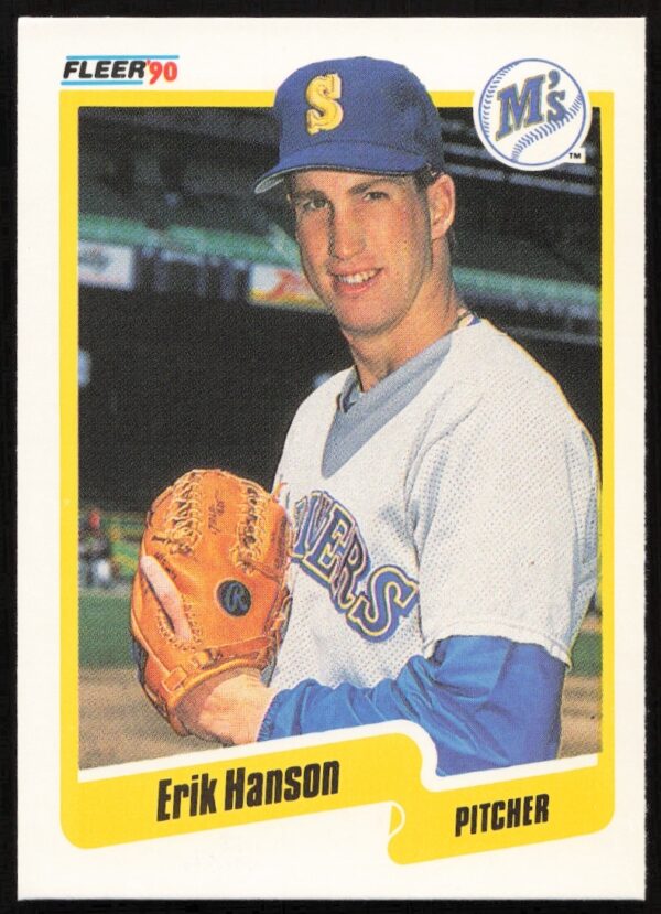 1990 Fleer Erik Hanson Seattle Mariners baseball card showcasing classic design.
