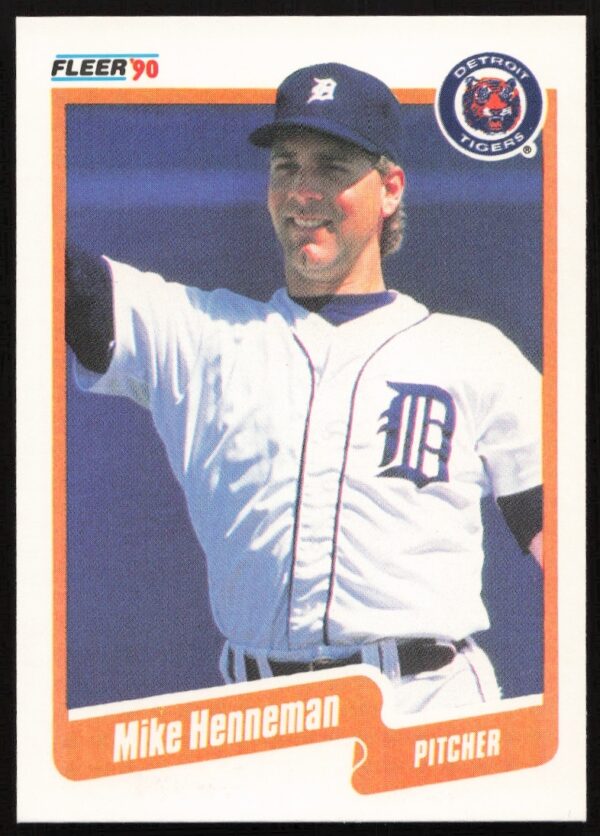 Frank Tanana 1990 Fleer baseball card #616, Detroit Tigers pitcher in action.