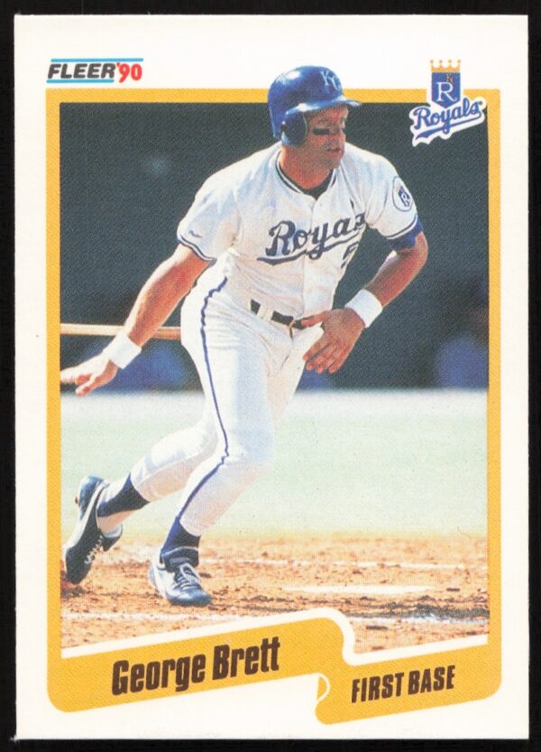 George Brett 1990 Fleer Baseball Card #103 Kansas City Royals Mid-Game Portrait